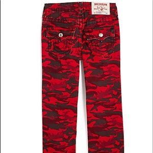 New True Religion RED CAMO STRAIGHT KIDS JEANS